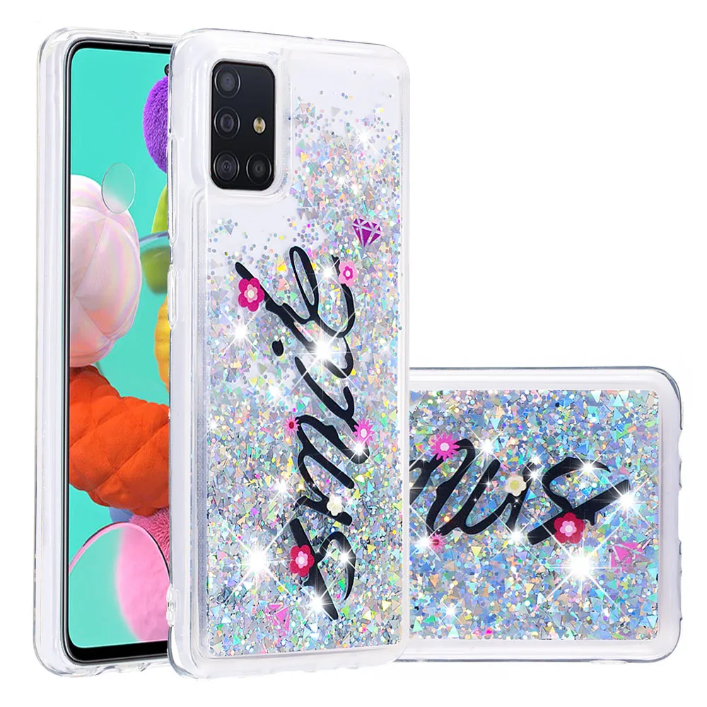 HYYGEDeal чехлы для телефонов с жидким сыпучим песком ТПУ цветочный чехол Samsung Galaxy A51