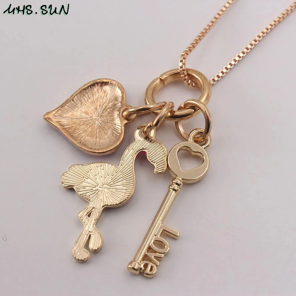 MHS.SUN 1 шт. милые детские Подвески на ожерелье с Фламинго/подвеска деревом жизни