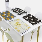 Милый мультяшный коврик для обеденного стола, подставка под напитки в виде кошки лисы, 32x42 см, прямоугольные подставки, коврик для посуды, кухонный декоративный коврик