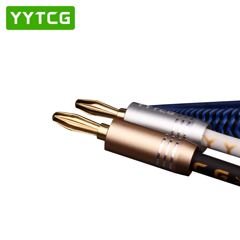 YYTCG Hifi динамик кабель OCC Чистая медь аудио провод с позолоченным банановым