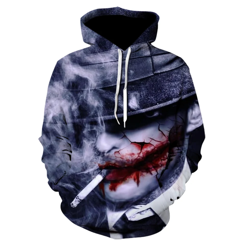 Из фильма ужасов Это клоун 3D из двух предметов: толстовка с капюшоном и рисунком