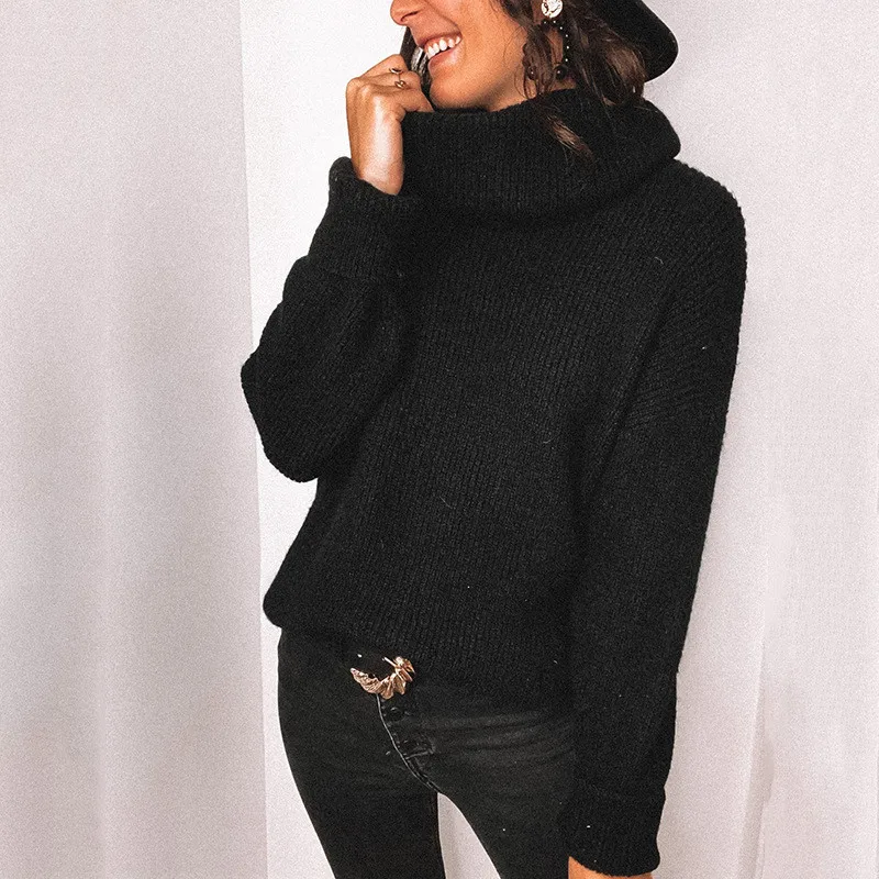 

Casual 2020 Women Thick Sweater Winter Vintage Turtleneck Long Sleeves Knitted Warm Sweaters