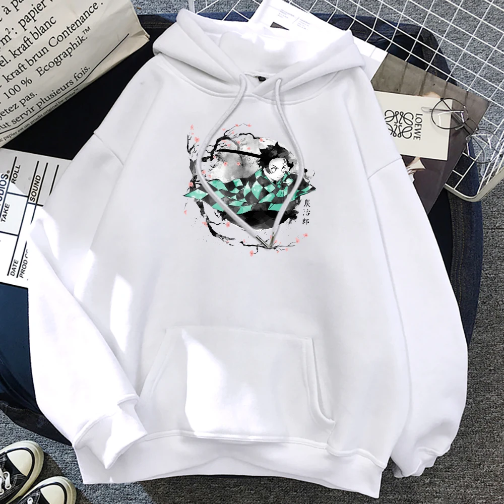 

Anime Demon Slayer Tanjiro Printing Mens Clothing Cute O-Neck Hoodies Creativity Warm Streetwear Cartoons Warm Male Streetwear