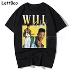Уилл Смит 90s в винтажном стиле, в стиле унисекс, черная футболка мужская футболка с О-образным вырезом, на каждый день, Ретро стиль, графические футболки из хлопка для мальчиков; Женские футболки и топы