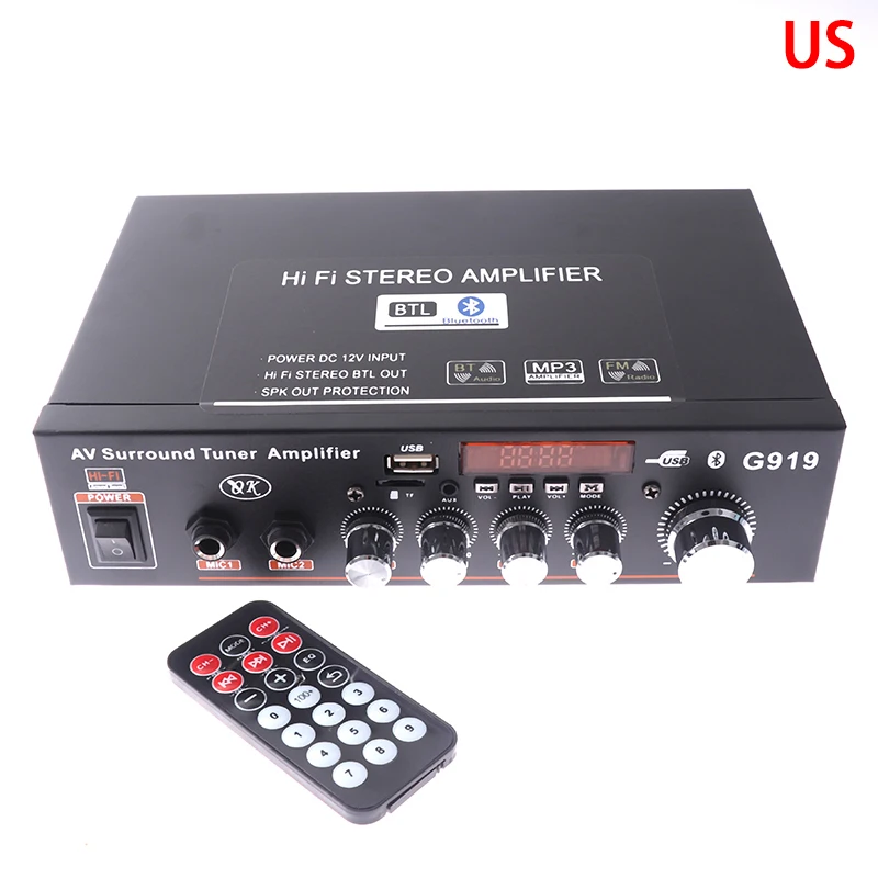 

110V/220V Digital Amplifier bluetooth HIFI Stereo Audio USB DC/ AC power Audio Music Player