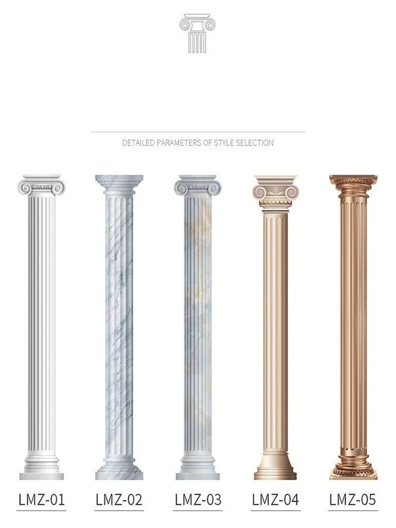 

3D Roman Column Self-adhesive Wall Sticker TV Sofa Background Wall Decoration Sticker PVC Removable Deco Tape 30x240cm