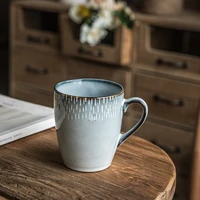 450ml europe retro ceramic mug with spoon coffee creative office office tea drink drinkware couples gift