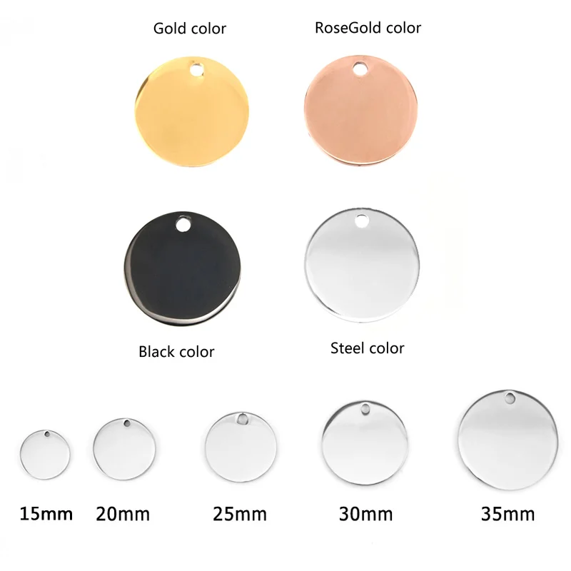 Круглые идентификационные бирки для собак Risul из нержавеющей стали 50 шт. 15/20/25/30/35