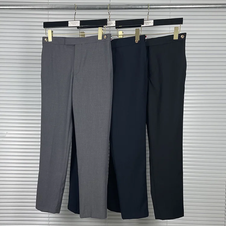 

2021 Fashion TB THOM Brand Pants Men Slim Casual Suit Pants Business Black Spring And Autumn Cotton Wool Formal Trousers