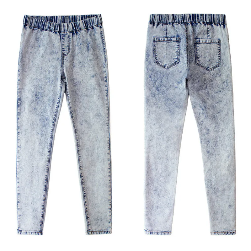 

2018 New Plus Size Ultra Stretchy Acid Washed Jeans Woman Denim Pants Trousers For Women Pencil Skinny Jeans