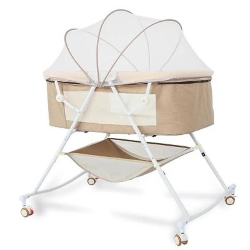 

Crib foldable cradle bed portable newborn multifunctional comfort bb bed with mosquito net baby shaker