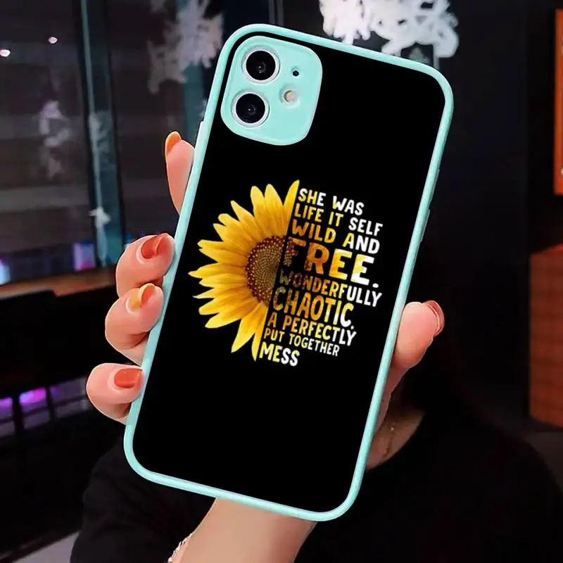 

Sunflower Jesus Christ Phone Case Matte transparent For blue iPhone 12 Mini 11 Pro XR XS Max 7 8 Plus X Back Cover