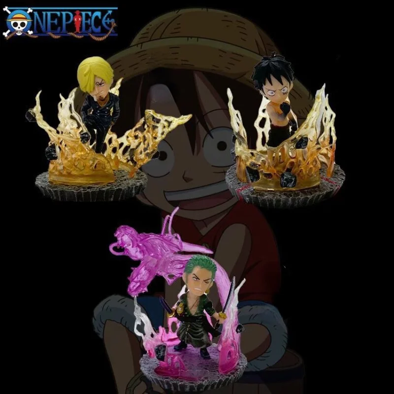 

One Piece Battle Scene Luffy Zoro Sanji Figure 10cm Model Decoration Anime Characters Children's Toys