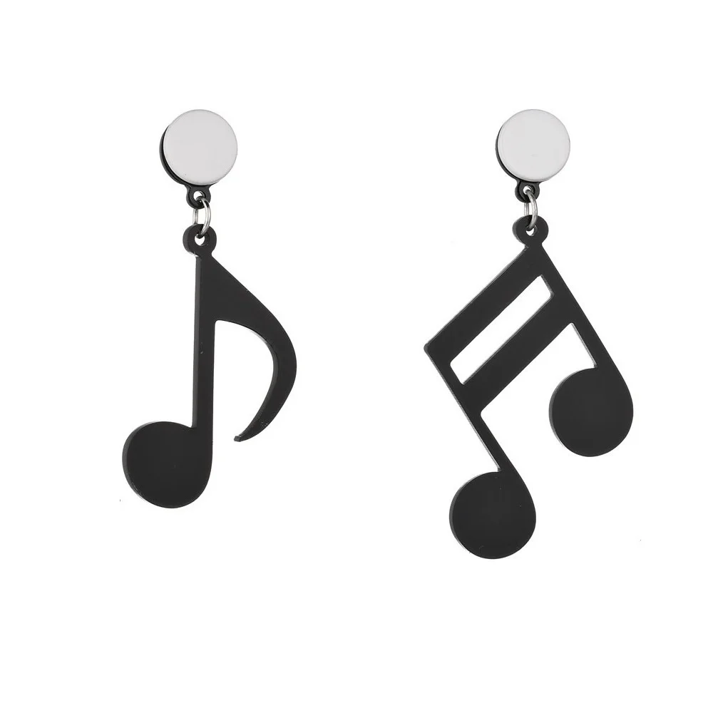 

Ювелирные изделия, серьги, черный акриловые асимметричные серьги Личность Музыка Серьги заметки Женские аксессуары украшения серьги подар...