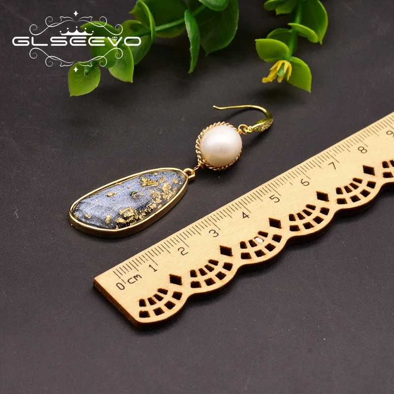 

GLSEEVO Original Design Natural Fresh Water Pearl Drop Earrings For Women Wedding Handmade Christams Fashion Jewellery GE0750