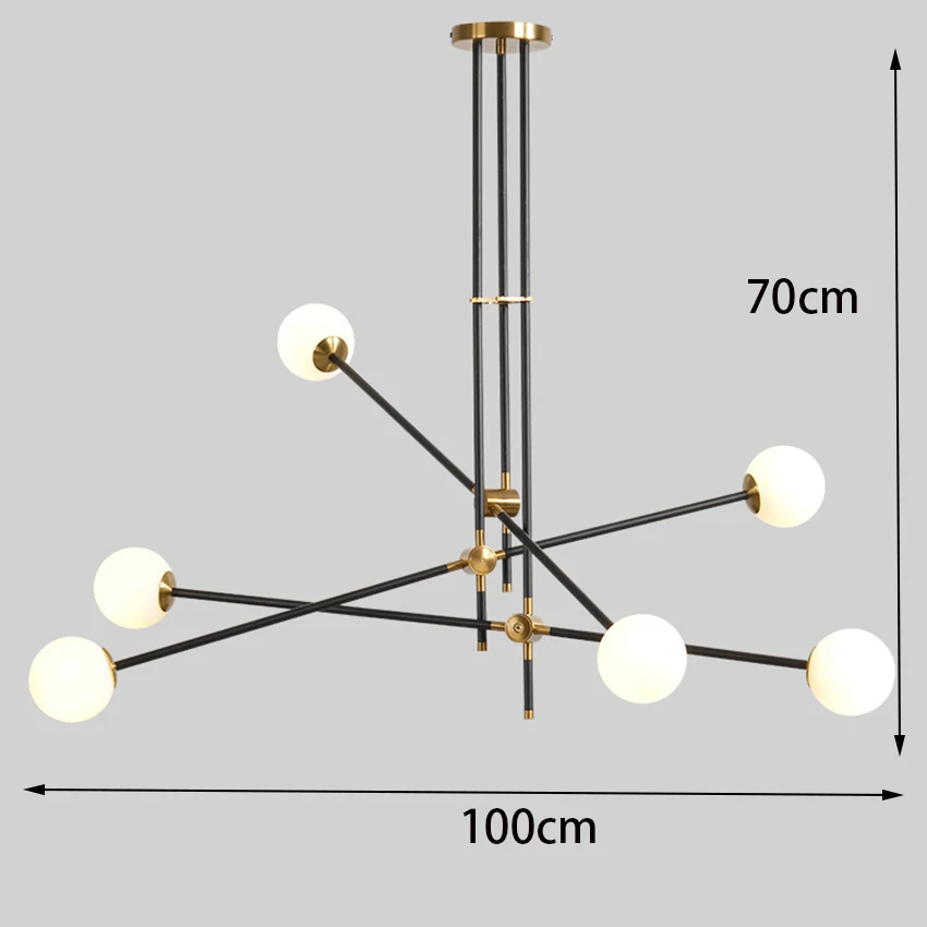 

1 Nordic Magic Bean Hanging Lamp Ball Creative Chandelier Living Dining Room Lighting Fixture Minimalist Adjustable Glass Modern