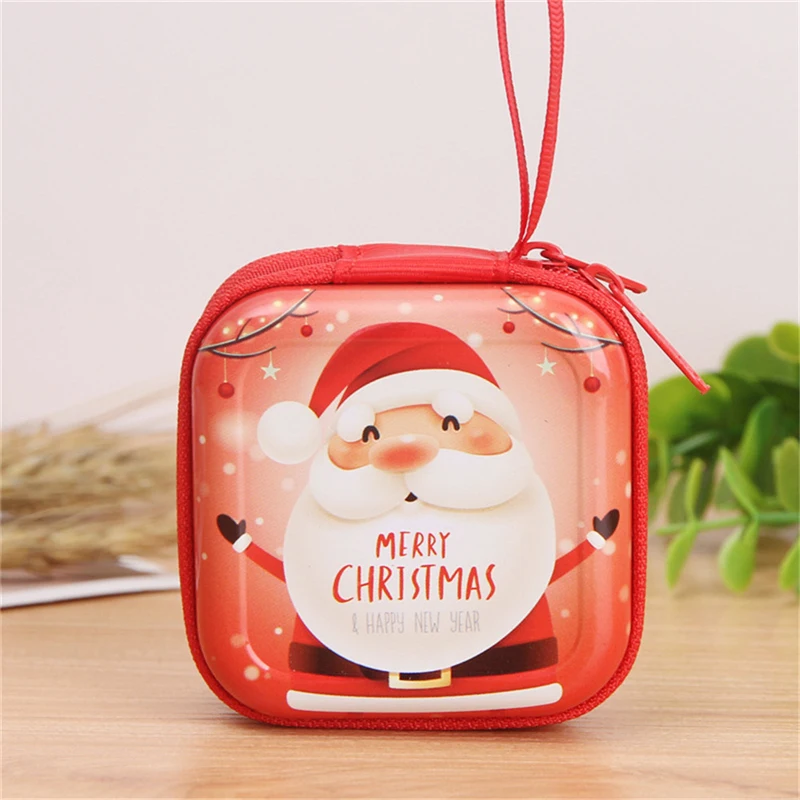 

Christmas Santa Claus Coin Purse Mini Bag Cute Children Kids Girls Wallet Earphone Organizer Box Bags Christmas Gift
