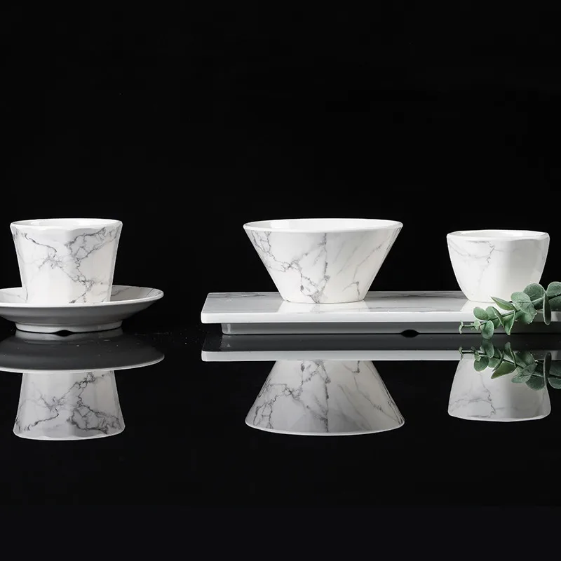 Европейский белый мраморный Меламиновый поднос для хранения тарелка десертов
