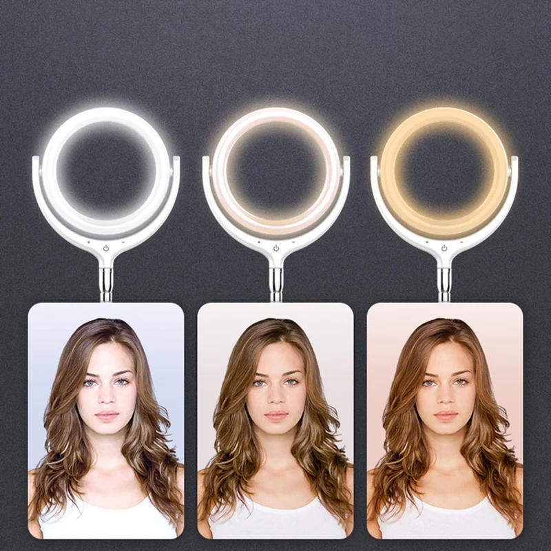

12 Inch Ring Light Dimmable USB LED Selfie Ring Lamp with Retractable Stand for YouTube Makeup Video Live Studio