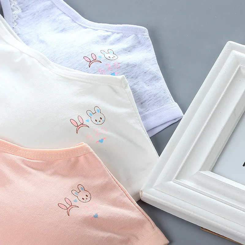 Бюстгальтер для девочек подростковый развивающий жилет кружевное хлопковое