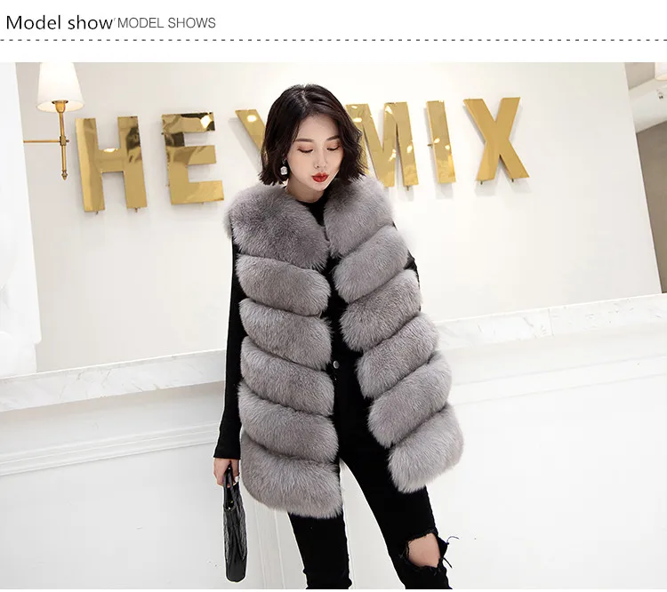 new real natural whole fur six-section fox vest ladies winter long warm fashion vest