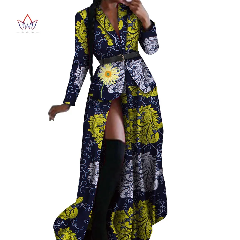 African Print Tops And Long Skirt For Women 2 Pieces Set African Skirt Suits Full Sleeve Bazin Riche Plus Size Skirt Set WY6401