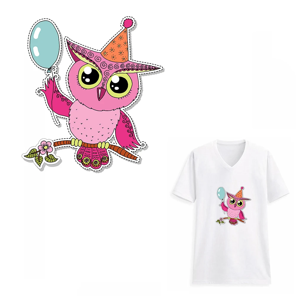 Термонаклейки XC с изображением милой совы для детской одежды наклейки на день