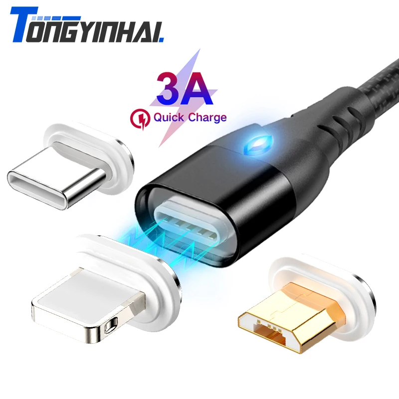 Кабель USB Магнитный зарядный кабель быстрое зарядное устройство магнитный шнур