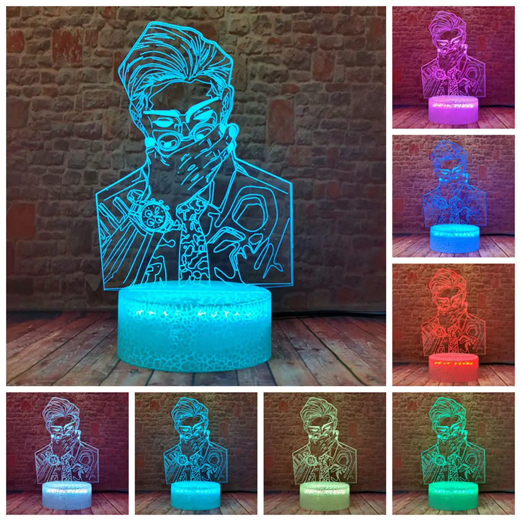 

Flash Jujutsu Kaisen Anime Figuras Model 3D Illusion LED Nightlight Colors Change Desk Lamp Kento Nanami action & toy figures