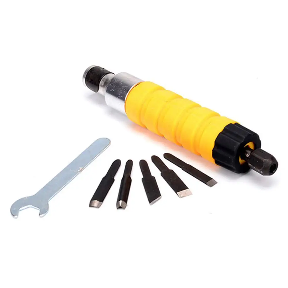 Steel Electric Carving Machine Chisel Tool Kit with 5 Blades Wrench Flexible Shaft Woodworking Carpenter Tools | Инструменты