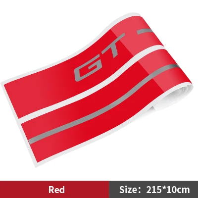 Red TPIC наклейки для автомобиля из углеродного волокна GT LOGO, боковые полосы для гоночного автомобиля, наклейки для кузова и наклейки для Ford Mustang 2009 - Название цвета: Red