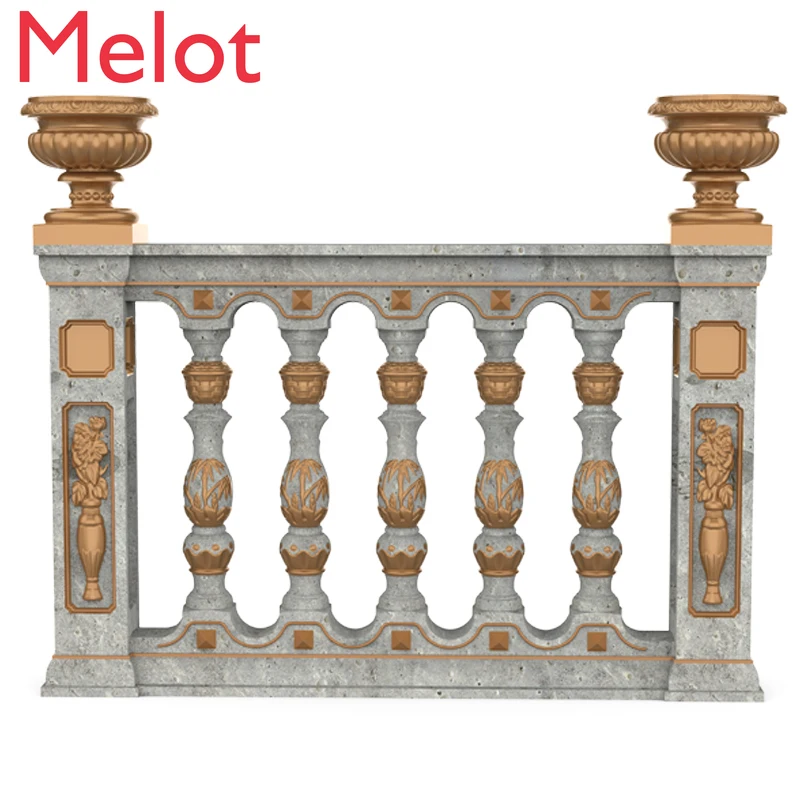 Molde de Pilar romano de cemento, columna de florero fundido en su lugar, barandilla de riel de balc&oacute;n, reposabrazos de estilo europeo, alta calidad y duradero-2