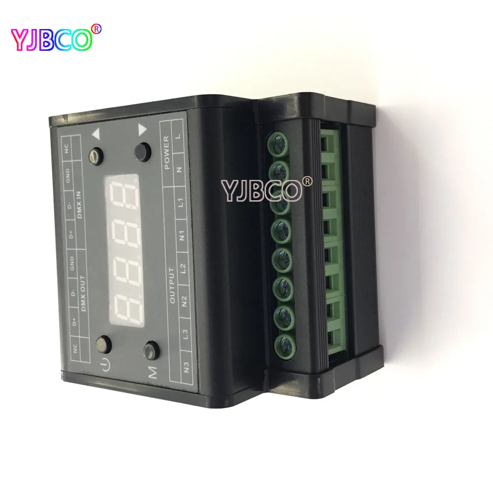 DMX302 Высокое напряжение DMX triac led Диммер Яркость контроллер AC90V 240V 50 Гц/60 Гц Выход 3