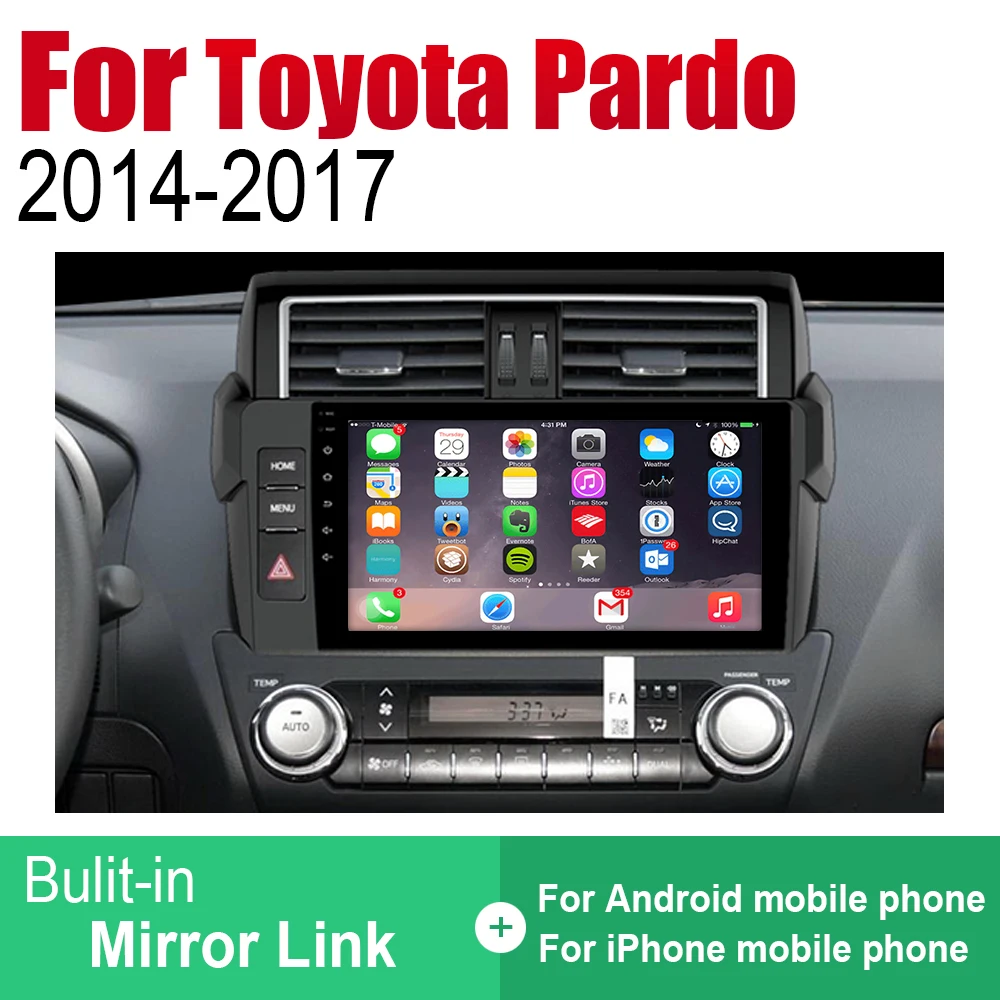 Автомагнитола ZaiXi 2 Din Android для Toyota Pardo LC950 Prado 950 2014 ~ 2017 GPS навигация Wi Fi карты