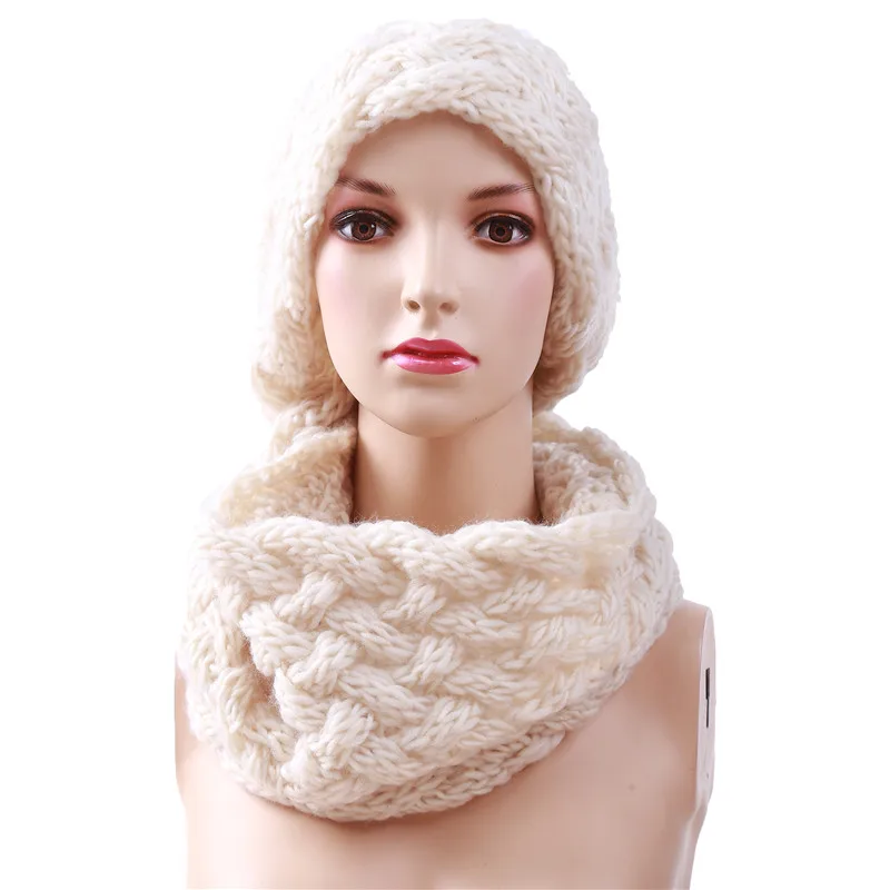 

Knitted Cable Ring Scarf Women Soft Winter Scarves Cashmere Neck Circle Scarf Luxury Brand Ladies Warm Snood Scarf