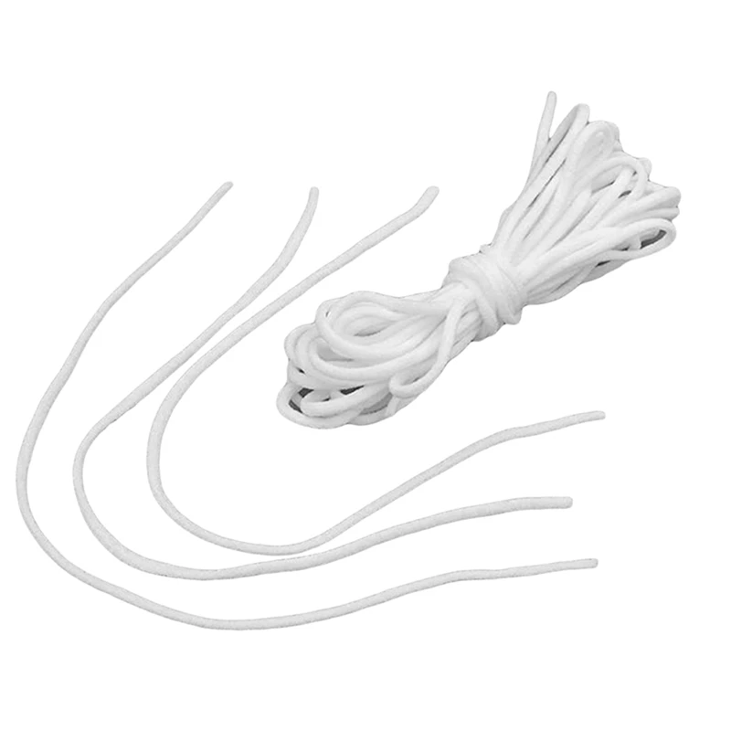 

200/300m Mask Elastic Rope 3mm Round White Elastic Band Mask Oil Core Belt Rope Handmade DIY Clothing Accessories