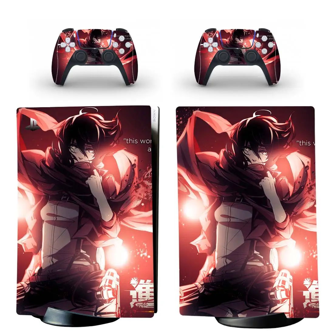 Наклейка атака на Титанов PS5 Виниловая наклейка для консоли PlayStation 5 и