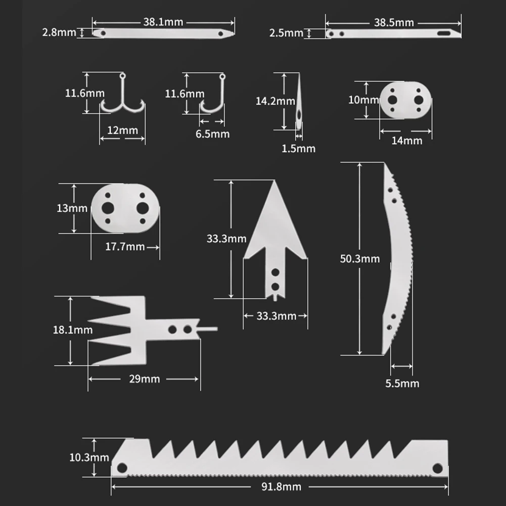 

22 in 1 Camping Survival Card Multitool Hook Fork Saw for Outdoor Hunting Multifunctional Survival Tool Fishing Tackle Hook Card