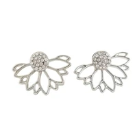 womens fashion earrings silver plated round ear stud studs crystal dangle drop