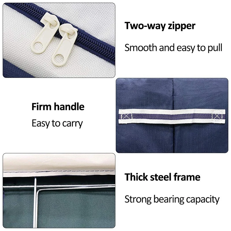 

Stackable Oxford Cloth Container Organizer Set with Large Window Carry Handles Large Capacity 2-Pack 72L