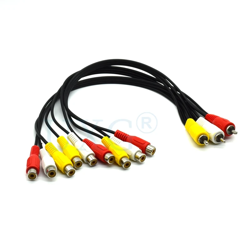 

Connect cable AV lotus head 3 male to 9 bus 9rca DVD set top box to TV RCA
