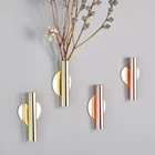 Настенная ваза в скандинавском стиле, Золотая настенная ваза с цветами для гостиной, входной стены, ваза с цветами сделай сам, украшения для дома с цветами