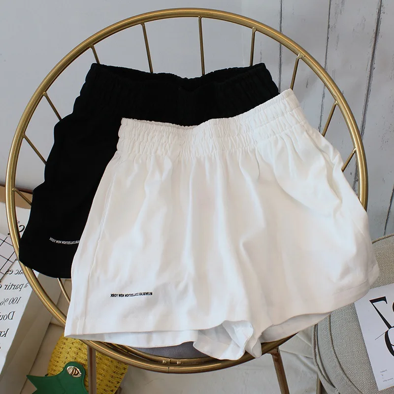 

Шорты женские простые в Корейском стиле, летние модные свободные винтажные шикарные шорты в стиле Харадзюку, панк с эластичным поясом, 2022