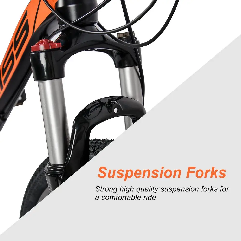 

bike Orange blue 26" aluminum alloy mountain bike 24-speed mountain bike with front fork adult student Gift bike