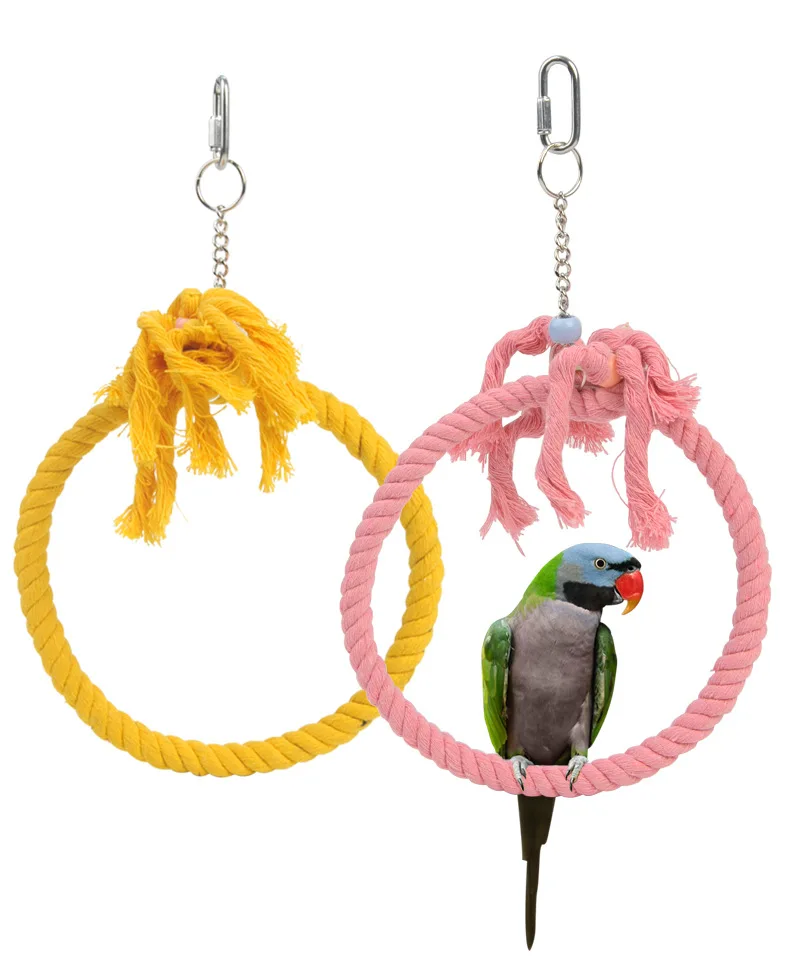 Кольца-качели из ротанга в виде попугая игрушки кусающая кожа тигр яблоко ветки