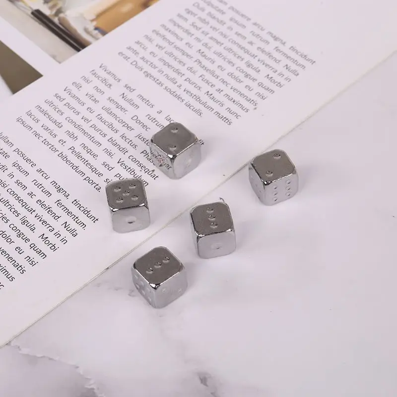 

5pcs 13mm Metal Dice Gold/Silver Solid Heavy Dice Bar Night Club Party Drinking DND Game Dice