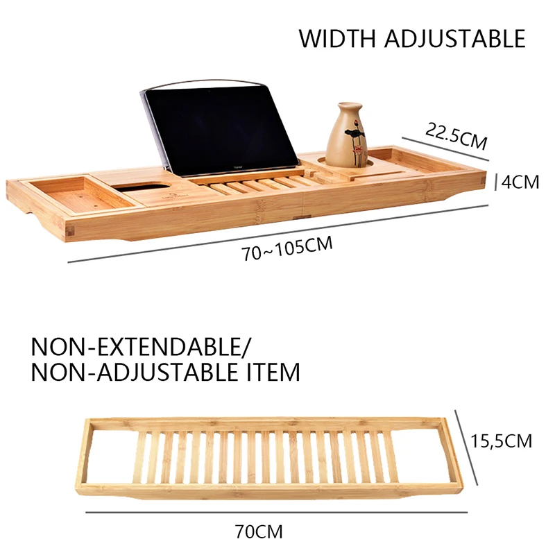 Выдвижной бамбуковый поднос для ванны Caddy деревянные стойки ванной комнаты