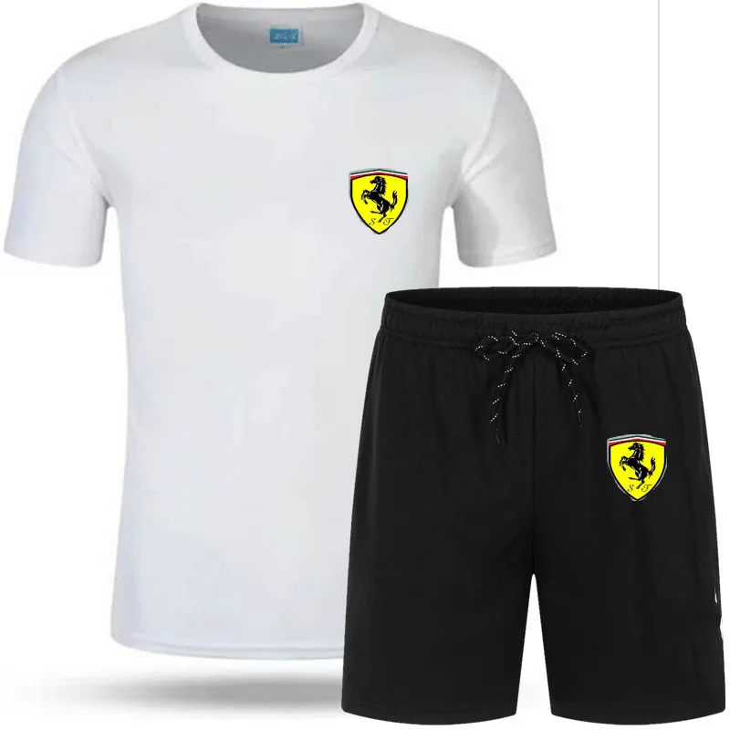 

2021 summer casual fashion sports T-shirt men's suit breathable cotton short-sleeved jogging shorts fitness sportswear homme