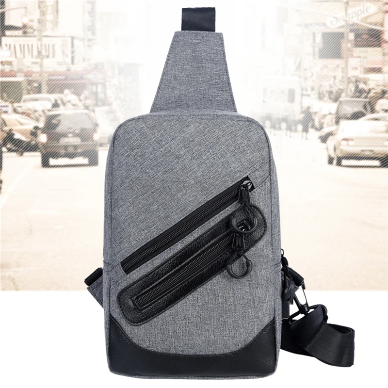 

Мужская нагрудная сумка, мессенджер через плечо с USB-зарядкой, деловой слинг