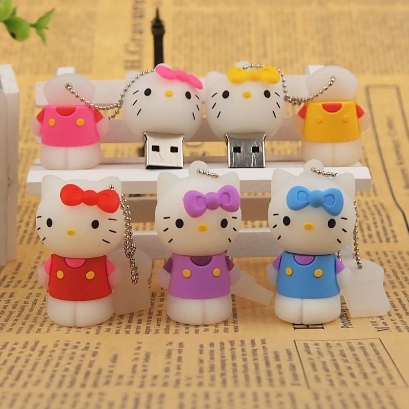 Милый мультяшный флеш накопитель hello kitty 16 ГБ 32 usb 4 8 64 дешевый u stick подарок для ПК|USB
